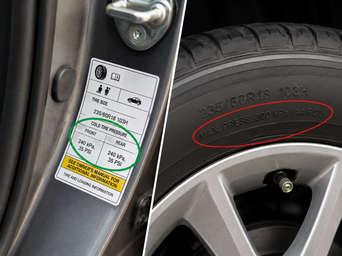 Recommended Tire Pressure vs. Maximum Tire Pressure: What's the Difference?