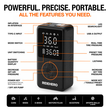 RideHero Portable Tire Inflator